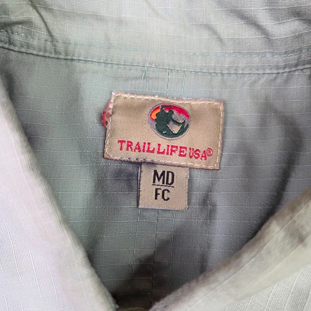 TRAIL LIFE USA Troop Uniform Shirt Adult M Ripstop Fabric Scouts USA Patch